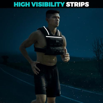 35lb/45lb Weighted Vest Men , Adjustable Rucking Vests for Walking with Reflective Stripe, 1.2" Ultra Thick Shoulder Padding Strength Training Workout Vest for Running GYM Home, Detachable Iron Weights - size: 2-35 LBS