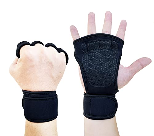 SUJAYU Workout Gloves for Men Workout Gloves Women, Wrist Wraps Wrist Straps for Weightlifting, Versa Grips Lifting Wrist Wraps Weight Lifting Gloves Gym Gloves for Men & Women - color: Black, size: Medium