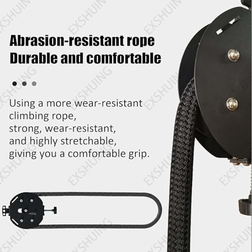 Portable Pulley System For Full Body Workout, Endless Rope Trainer,Adjustable Resistance: 3–30 Kg (6.6–66 Lb), 4m/14ft Rope, Silent Operation, No Assembly Needed No Weight Limit - color: Black