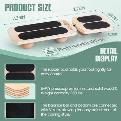 Ankle Strengthener 3 Optional Levels, Blackboard Foot Trainer for Sprained, Foot Strengthener Ankle Balance Board Suitable for Athletes, Injury Tehabilitation, Kids to The Elderly (with Instructions)