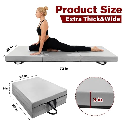 3 Inch Thick Yoga Mat 72 * 32 * 3 inch Extra Thick Exercise Mats Non-Slip Workout Mat for Pilates, Fitness, Gym, Stretching