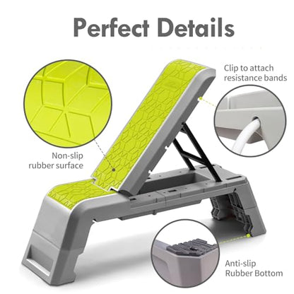 leikefitness Exercise Step Platform, Multifunctional Aerobic Deck - color: Green