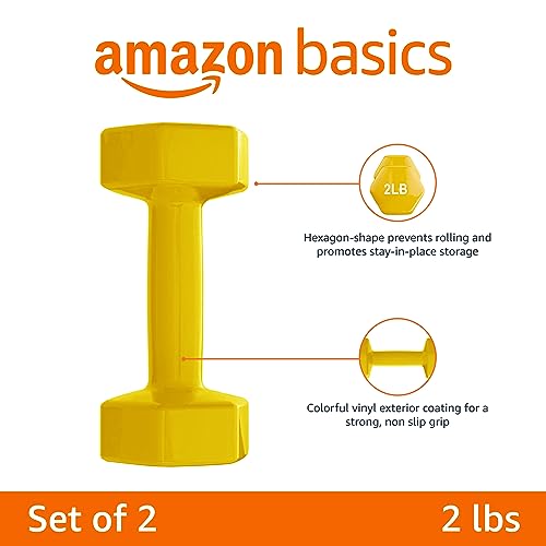 Amazon Basics Vinyl Coated Dumbbell Hand Weights - style: 2 Pounds, Pair