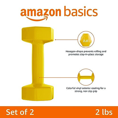 Amazon Basics Vinyl Coated Dumbbell Hand Weights - style: 2 Pounds, Pair