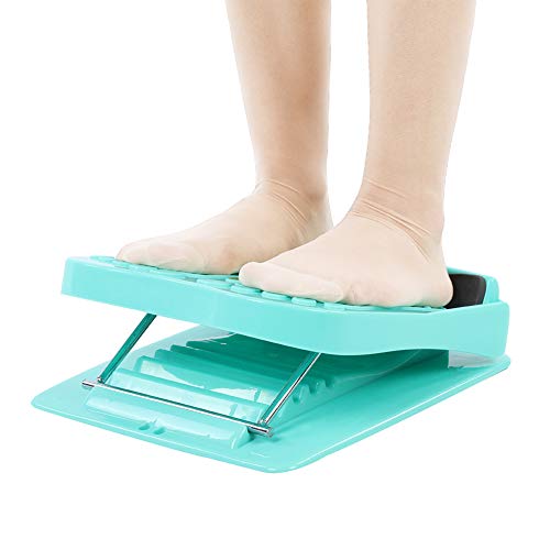 Household Folding Foot Calf Stretcher Massage Leg Fitness Slant Pedal Board Adjustable Incline Slant Board for Effective Calf Ankle and Foot Stretch Ideal for Post (Blue Green)