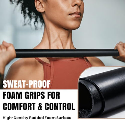 Workout Weighted Bar,Padded Exercise Weight Bar, Solid Steel Stretching weighted bar set for Body Sculpting, Physical Therapy,Body Toning - size: Set of 4-5LB, 8LB,10LB and 12LB