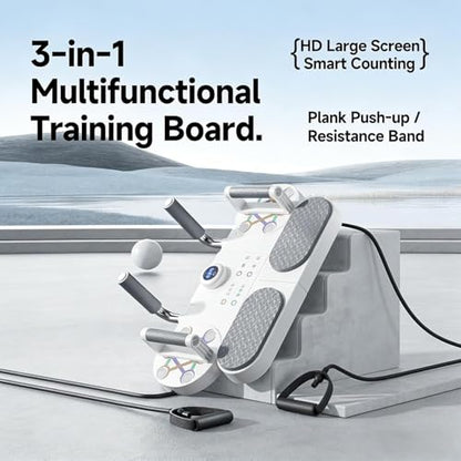 3-In-1 Multifunctional Push-Up Board for Home Gym, Push Up Board with Resistance Bands & Timer Counter, Workout Machine for Chest Shoulder Arms Back, Reps Time Monitoring