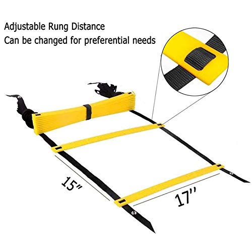 Pro Agility Ladder Agility Training Ladder Speed Flat Rung, Speed Agility Ladder with Carrying Bag for Soccer Football Training - Multi Choice: 8, 12 Rung