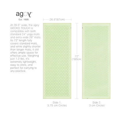 agoy Gecko Touch - Next-Gen Microfiber Yoga Towel - Double-Sided Silicone Non-Slip Grip – Ideal for Hot Yoga - Ultra Absorbent, Easy to Wash, Travel-Friendly - 30% Recycled Material - Free Wet Bag - color: Matcha Green
