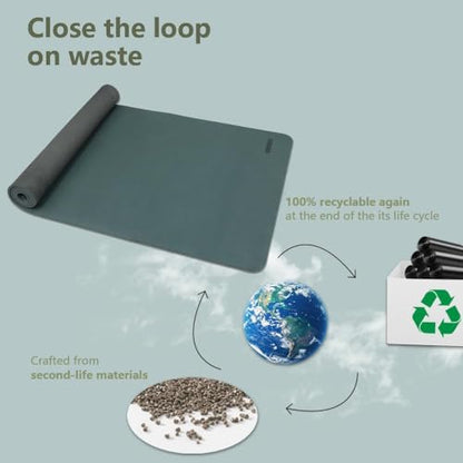 Wide Yoga Mat-80cm Non Slip Extra Thick 1/3'' Fitness Exercise Mat TPE Material High Resiliency Hot Yoga Mats(72“L x 32"W) With Carry Strap for Women Yoga Pilates, Home Floor Workout - color: Dark Green