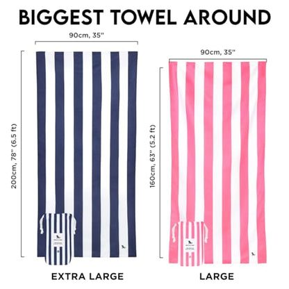 Dock & Bay Beach Towel - Quick Dry, Sand Free - Compact, Lightweight - 100% Recycled - Includes Bag - Cabana - Set G (4), Large (160x90cm, 63x35)