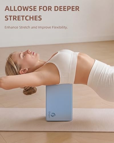 Gruper Yoga Blocks 2 Pack, 9"x6"x3" Exercise Blocks High-Density EVA Foam Blocks with Soft Non-Slip Surface, Lightweight Yoga Props for Yoga Pilates Meditation & Stretching - color: Grayish Blue