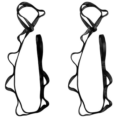 2Pcs Adjustable Anti-Gravity Chrysanthemum Swing Flying Stretch Belt Rope Climbing Daisy Chains Extension Yoga Belt Hanging - color: Black, size: 1.1M