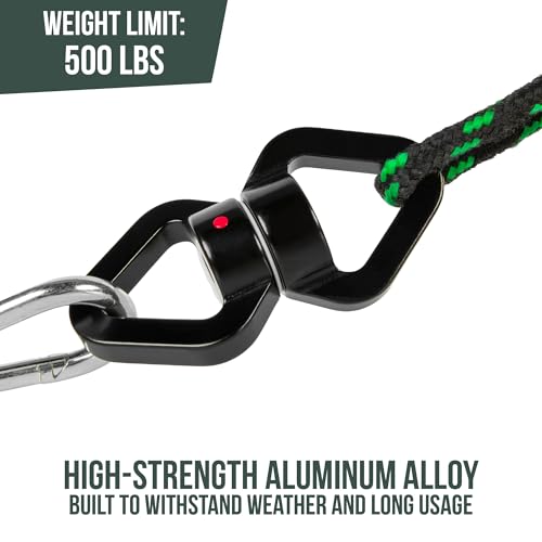 Heavy Duty Swing Swivel 500 lbs Weight Capacity, 360° Rotator with Carabiner for Hammocks, Tree Swings, Aerial Yoga, Climbing, and Outdoor Activities