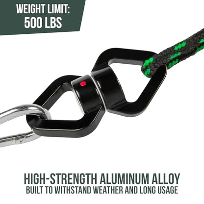 Heavy Duty Swing Swivel 500 lbs Weight Capacity, 360° Rotator with Carabiner for Hammocks, Tree Swings, Aerial Yoga, Climbing, and Outdoor Activities