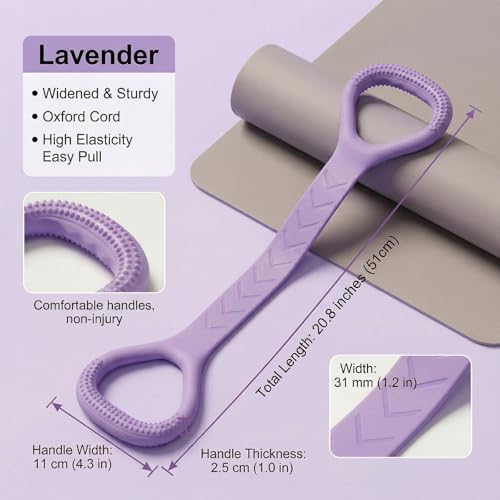 Figure 8 Resistance Bands with Handles, Silicone Exercise Bands for Yoga Pilates Stretching, Portable Home Workout Equipment for Arm Back Shoulder Training, Fitness Band for Women Men