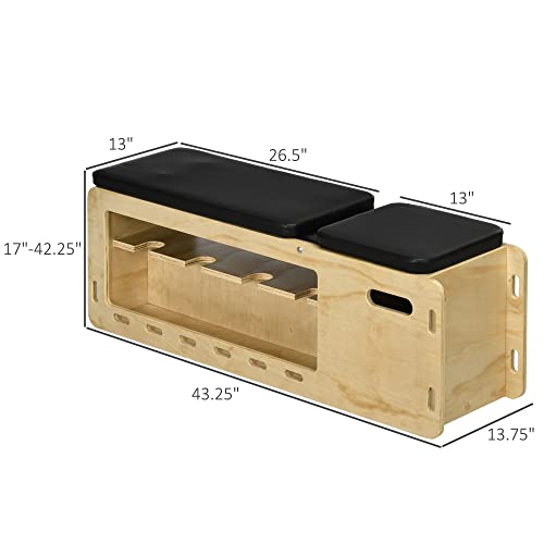 Adjustable Weight Bench with Dumbbell Rack - Compact Workout Bench with Storage Compartment, Space Saving Incline Decline Sit Up Bench for Small Spaces & Beginners, Includes Resistance Bands