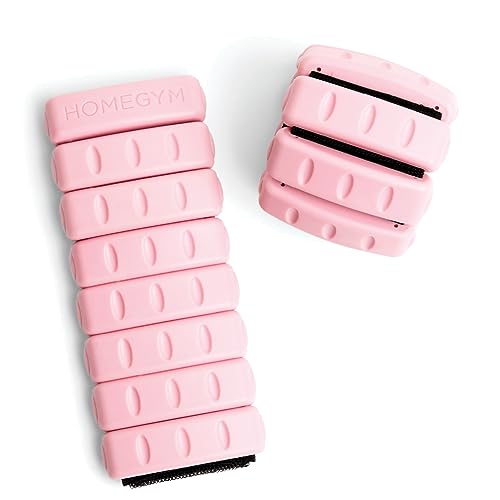 Home Gym Weights for Women - Pink - Set of 2 (1lb), Adjustable Wearable Ankle and Wrist Weights, Yoga, Dance, Barre, Pilates, Cardio, Aerobics, Walking