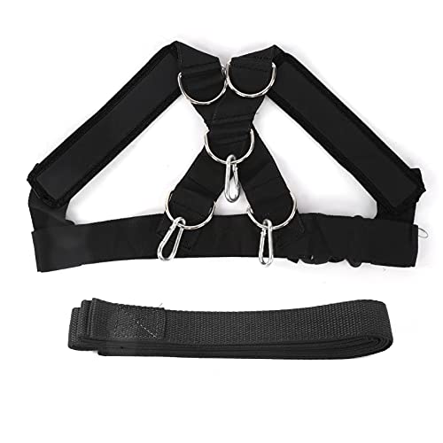 Weight Bearing Shoulder Strap Pulling Sled Harness Vest, Resistance Training Harness with Adjustable Pulling Strap for Tire Drag, Core and Leg Strength Workout - color: Black