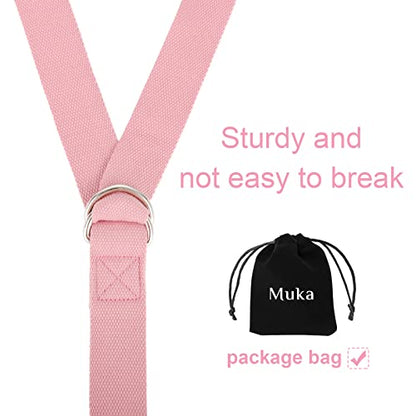Muka Custom Yoga Stretch Strap, Embroidery & Heat Transfer Cotton Workout Belt with Adjustable D-Ring Buckle - color: Cream, size: 6ft
