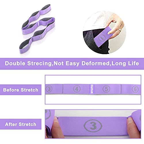 Stretch Strap, Elastic Yoga Stretching Strap, Multi-Loop for Physical Therapy, Pilates, Yoga, Dance & Gymnastics Exercise and Flexible Pilates Stretch Band
