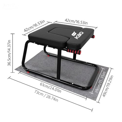 KBQ Yoga Headstand Bench, Yoga Inversion Chair, Headstand Trainer – U-Shaped Stool with 400LB Capacity, Double Armrest, Non-Slip Fitness Aid, Thick Breathable Mat, Home & Gym Stability Stool (Black)