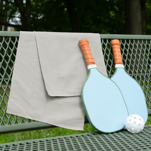S&T INC. Gym Travel Towel, 3 Pack, Cooling Towels for Camping, Yoga, Home and Gym Bag, 3 Storage Bags Included, 12 Inch x 40 Inch, Microfiber, Grey - color: Grey (3 Pack)