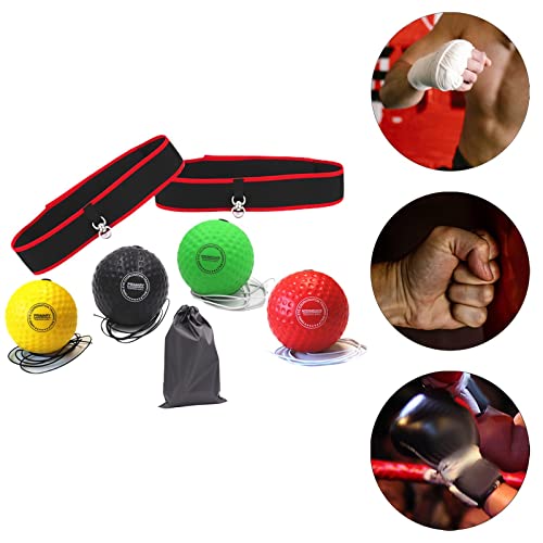 Boxing Reflex Ball Headband Reflex Ball on String with Headband Hand Eye Coordination Training Improve Reaction Speed Adjustable for Workout