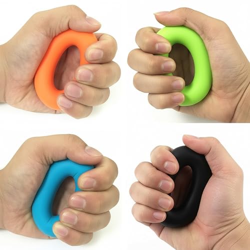 Grip Strength Trainer,Hand Grip Strengthener,Forearm Grip Workout - Grip Trainer Silicone Rings for Rock Climbing, Athletes & Stress Relief & Rehabilitation - color: Green, blue, orange, black