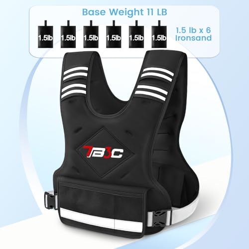 TB3C Adjustable Weighted Vest Woman, 4-10/11-20/20-30 LB Weight Vest for Women, Plus Size Womens Weighted Vest - color: Black, size: 11-20LB