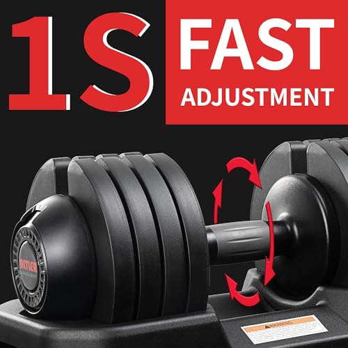 ALTLER Adjustable Dumbbell Set, 25/52LB Pair with Tray for Workout Strength Training Fitness, Adjustable Weight Dial Dumbbell with Anti-Slip Handle and Weight Plate for Home Exercise - size: 52LBS PAIR