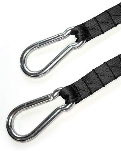 Two 9 Feet Long Sled Straps with Steel Snap Hooks - Made in USA