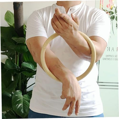 Wing Chun Ring, 8.7 Inch Rattan Ring for Hand Coordination Training - Smooth Wooden Kung Fu Training Tool for Strength