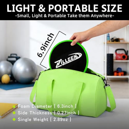 ZILLEEN Exercise Sliders for Working Out Fitness Discs for Pilates Women Men, 2 Pack - color: Green