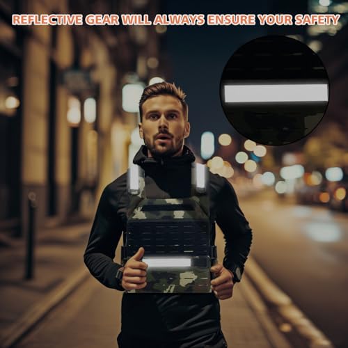 Tactical Weighted Vest, Adjustable Weights Running Vest Molle for Workouts Endurance Training Fitness Calisthenics Gym, Max 20lb/pocket (Not included plates)