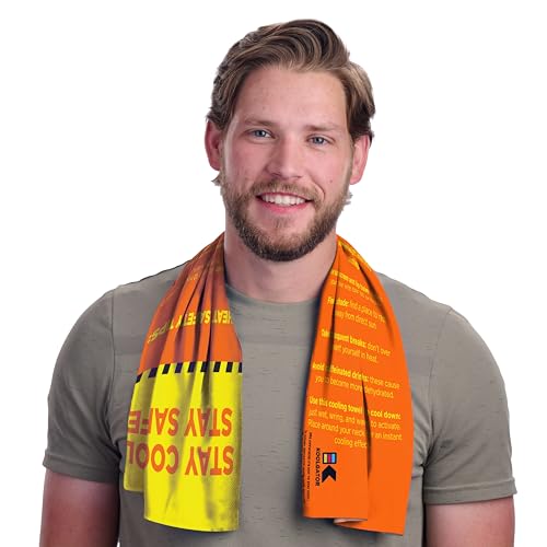 Dual Purpose Cooling Towel – UPF 30 Sun Protection, Chemical-Free Evaporative Cooling for Hot Weather, Sports, Workouts & Outdoor Activities - color: Safety Tips