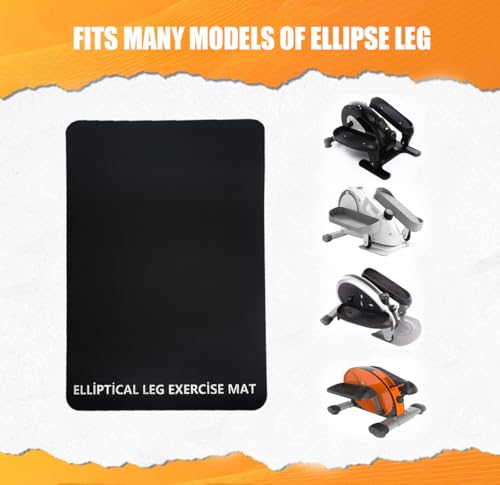 Non-Slip Workout Mat for Under Desk Ellipticals, Ellipse Leg Exerciser Machine Mat, 3mm Thick Exercise Equipment Mats, Improves Machine Stability & Protects The Floor, 23.62 x 16.92 Inches