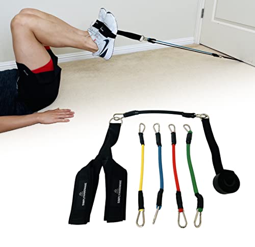 Hip Flexor Training Strap | Reverse Squat Resistance Band Workout Strap Set | Resistance Bands and Door Anchor Included