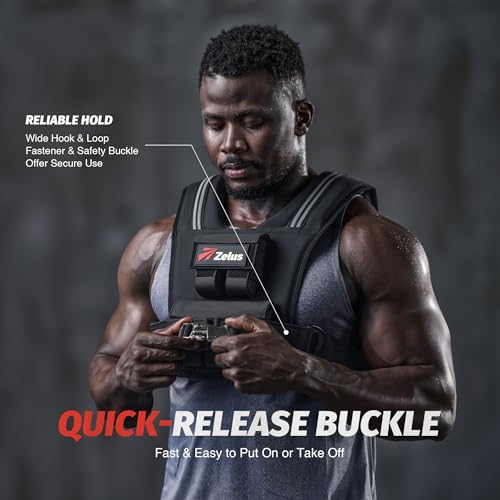 ZELUS Weighted Vest Men, 23lbs/36lbs/45lbs Adjustable Weight Vest - size: 23LB