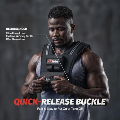 ZELUS Weighted Vest Men, 23lbs/36lbs/45lbs Adjustable Weight Vest - size: 23LB