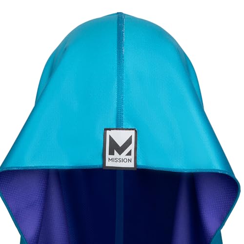 MISSION Reversible Cooling Hoodie Towel- Hood Towel, Cools Instantly When Wet, UPF 50 Sun Protection, Contours Your Head to Stay in Place, Great for Sports, Fitness, Gym (Teal Purple) - color: Teal Purple