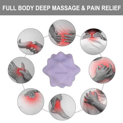 Small Spiky Massage Ball Trigger Point Massage Tool. Solid Bumpy Massager Balls for Deep Tissue Myofascial Release Hand Foot Plantar Fasciitis Pain Relief Knots Acupoint Yoga Fitness 2.2×2.1″(Purple) - color: Purple
