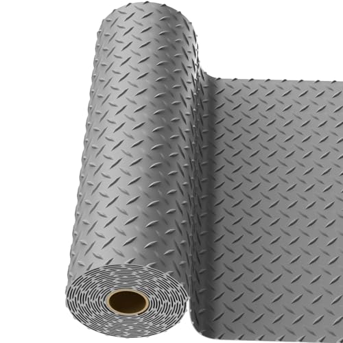 4x20 FT Garage Floor Mat, 2.8mm Thickened Diamond Plate - color: Gray, size: 4x20 FT