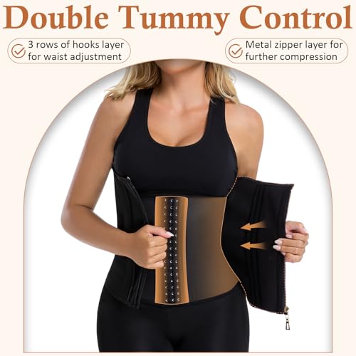 Waist Trainer for Women Latex Corset Shapewear Faja Body Shaper Hourglass Bodysuit, Tummy Control Sport Workout - size: Large