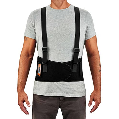 Ergodyne ProFlex 2000SF Back Support Brace, 8.5" Spandex, V-Shape Design and Patented Stays for Added Support, 4XL , Black - size: 4X-Large
