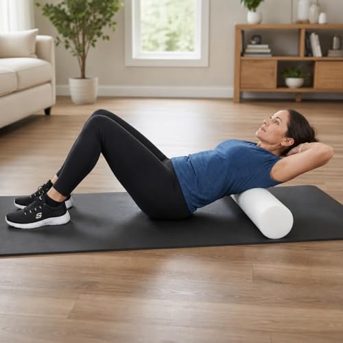 Firm White PE Foam Roller (12" Half Round) - size: 12" Half Round