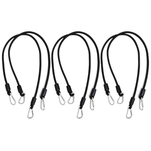 6 PCS Stepper Resistance Bands 30 inch Multi-Functional Pulling Rope Fitness Resistance Belt Double Headed Metal Buckle,Suitable for Fitness Rally Training.-Black