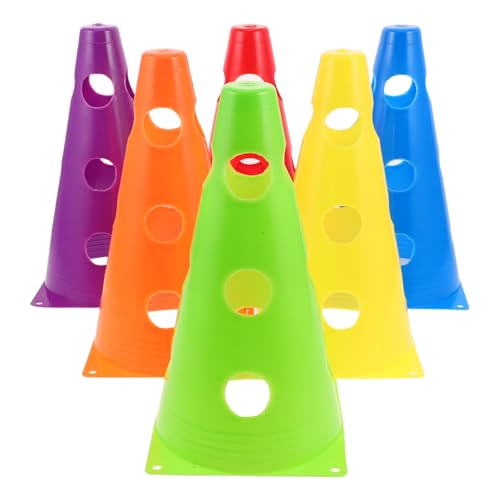 6pcs Plastic Agility Cones, 9 Inch Soccer Cones Training Agility Field Marker for Training, Football Basketball Drills, Traffic, Activity, Party