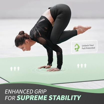 CAMBIVO Yoga Mat 72" x 48" Large Workout Mat for Home Gym Flooring | 6mm-12mm (0.24"-0.48") Extra Thick Exercise Mat for Apartment Fitness | High-Density TPE Cushioning for Joint Protection