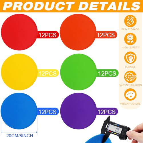 Tinideya Floor Spot Markers Flat Non Slip Gym - size: 8 Inch